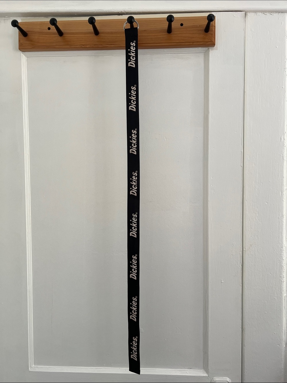 Dickies Black Strap Belt with White Repeating Logo